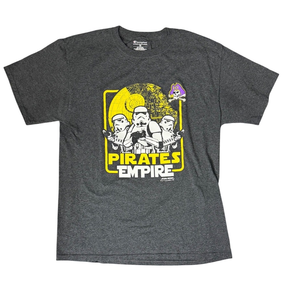 Champion Star Wars ECU Pirates Empire Tee Mens Size M Gray Stormtrooper Graphic